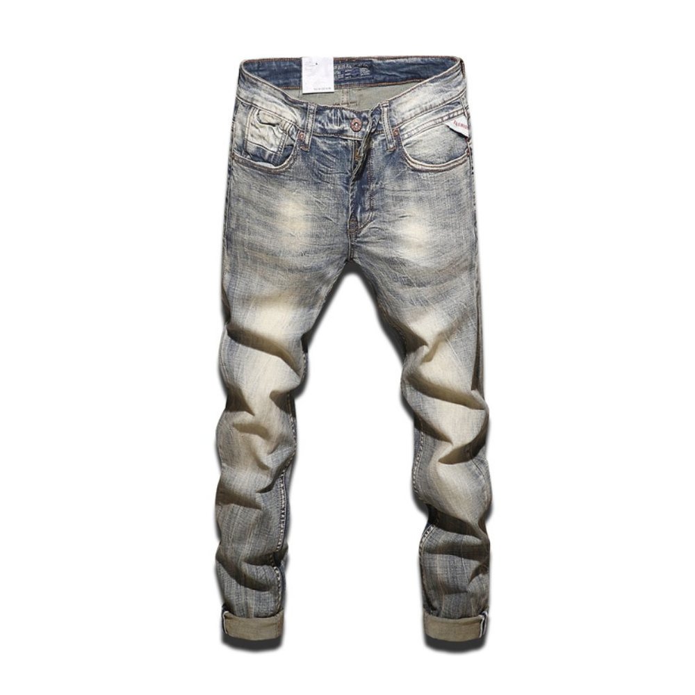 Retro Yellow Slim Fit Italian Vintage Jeans